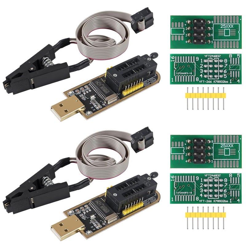 XIITIA SOP8/SOIC8 Test Clip and CH341A USB Programmer Flash 24 25 EEPROM BIOS Writer SPI USB to TTL - Image 1